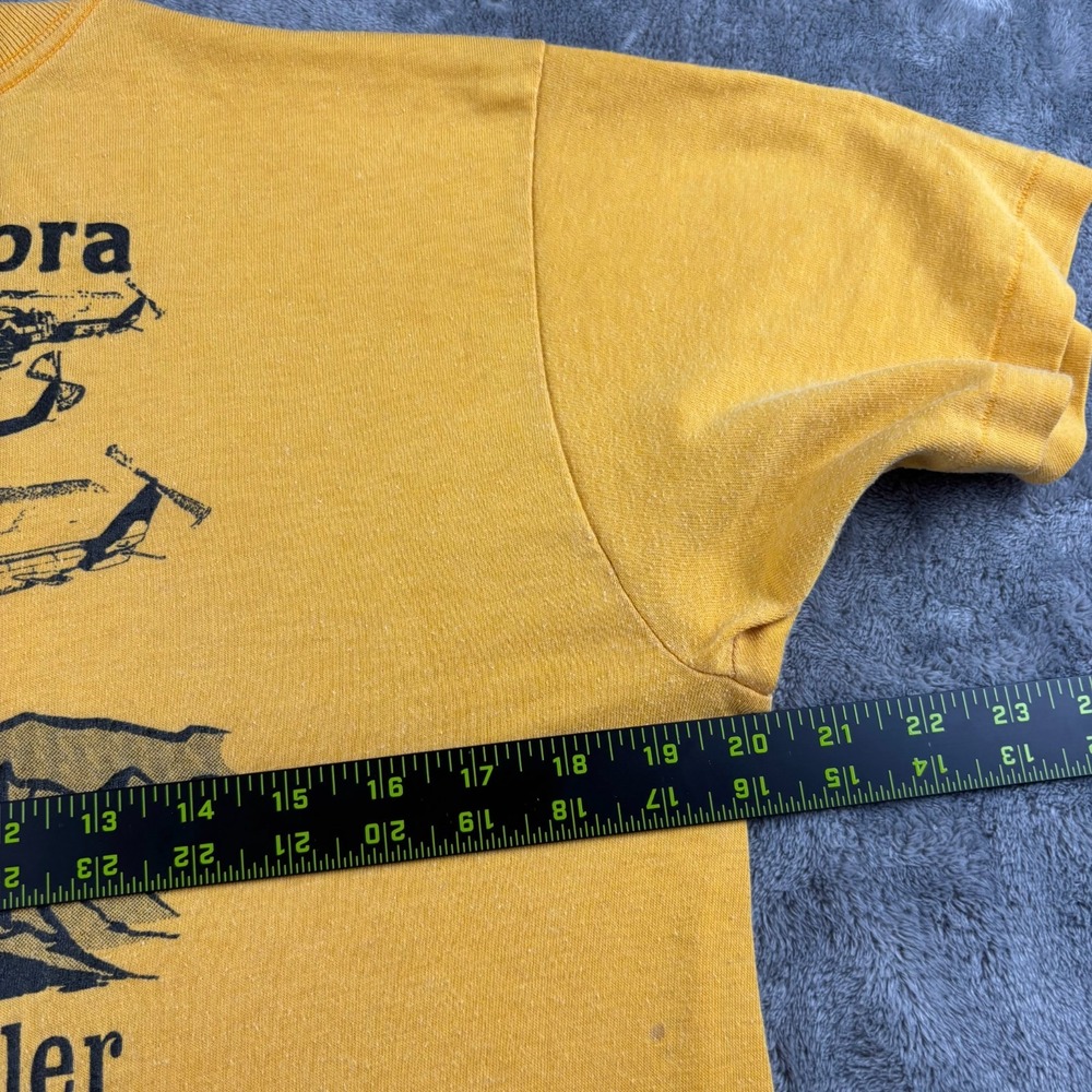 VTG 80's HMLA-167 Huey Cobra Hunter Killer Team Oneita T-Shirt Yellow Single USA - Picture 10 of 12